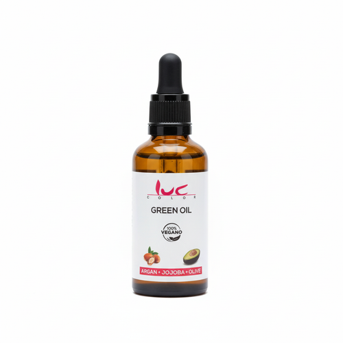 Aceite Vegano LUC Green Oil con fondo blanco